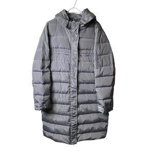 NWOT Canofie Women XL Duck Down Gray Long Teacher Adjustable Wrist Hooded Coat